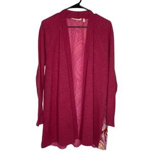 Soft Surroundings Womens Paisley Back Cardigan Pink Size Medium